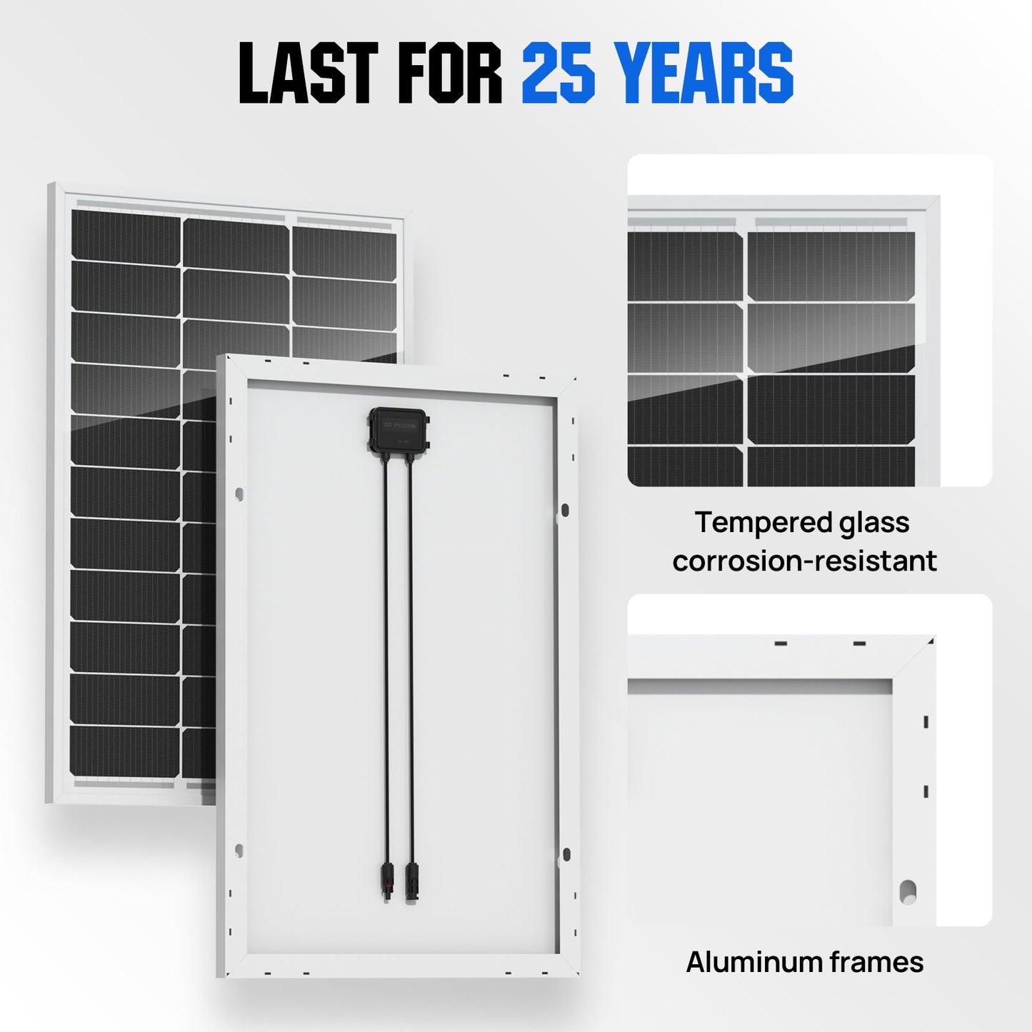 100W 12V Monocrystalline Solar Panel - Solar panel - ECO - WORTHY