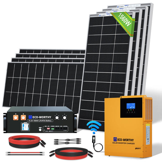 1560W 48V (8x195W) Complete Off Grid Solar Kit - kits - ECO - WORTHY