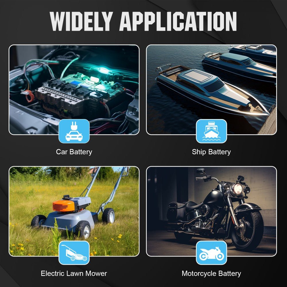 5A & 10A 12V Smart Battery Charger with LCD Display for Lithium (LiFePO4) Batteries - battery accessories - ECO - WORTHY