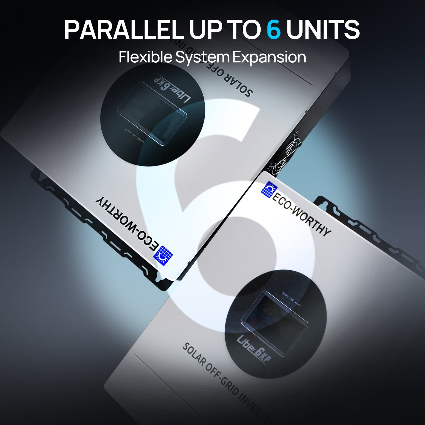 6KW Solar Off - grid Split - phase AIO Inverter, 48Vdc to 120Vac/240Vac, 9kW@500V PV Input - charge inverter - ECO - WORTHY