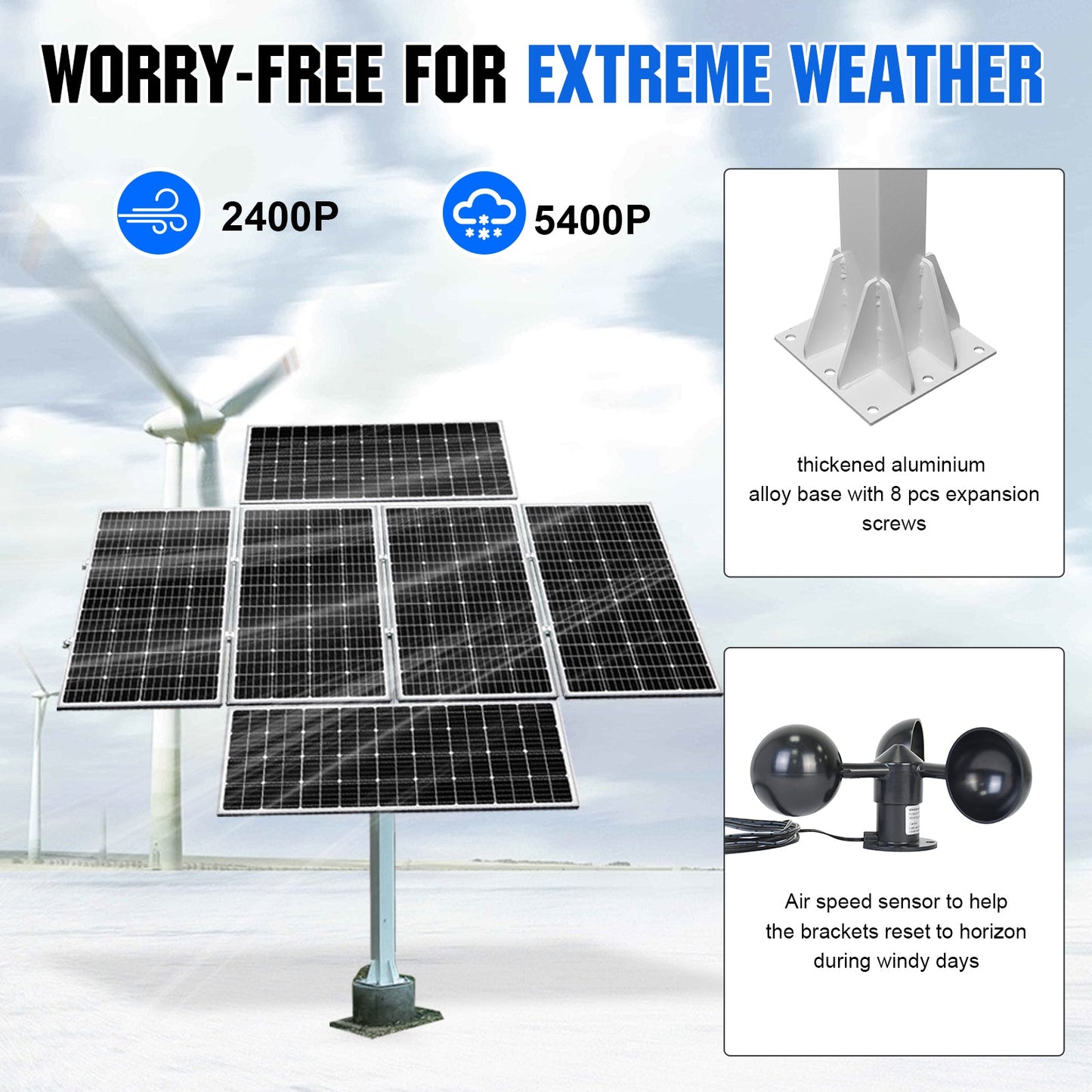Dual Axis Solar Tracker System - Mounting brackets - ECO - WORTHY