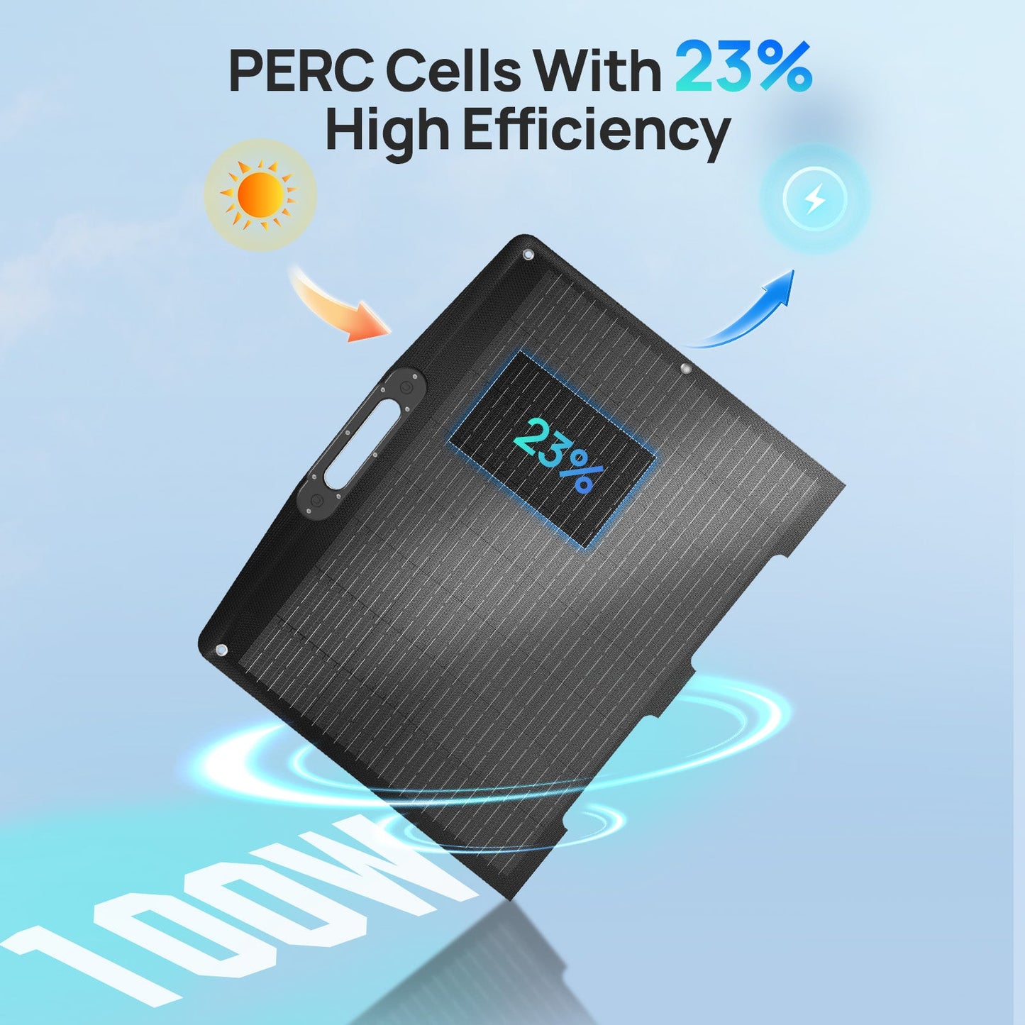 ECO - WORTHY 100W Portable Solar Panel for Outdoor Camping RV - Solar panel - ECO - WORTHY