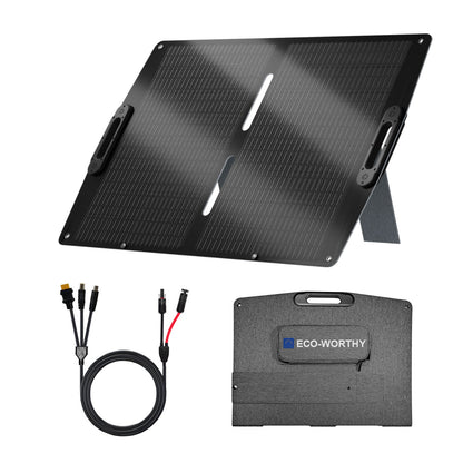 ECO - WORTHY 100W Portable Solar Panel for Outdoor Camping RV - Solar panel - ECO - WORTHY