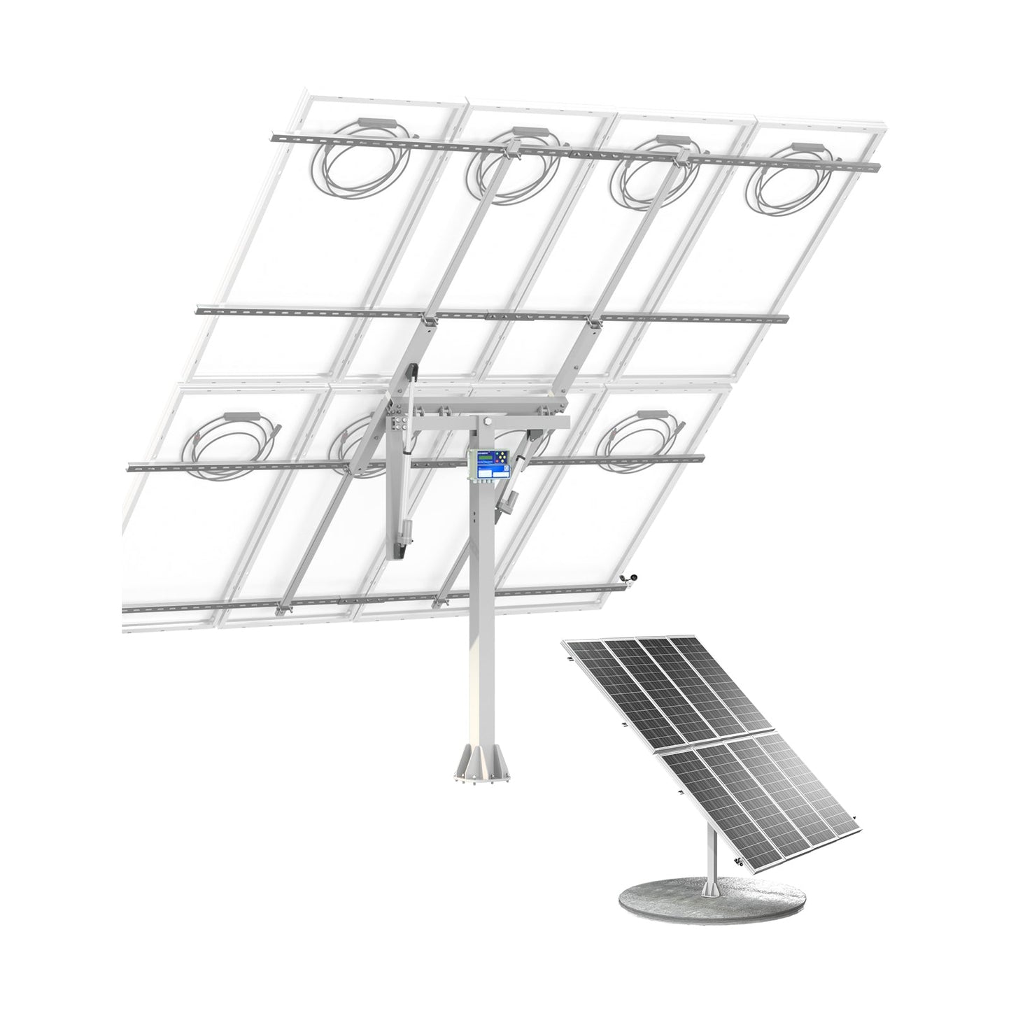 ECO - WORTHY Solar Panel Dual Axis Tracking System (Expanded Version Increase 40% Power) with Tracker Controller - Mounting brackets - ECO - WORTHY
