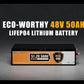 48V 50Ah Stackable Metal Case LiFePO4 Battery For Lawn Mower, Golf Cart, Solar Off-Grid