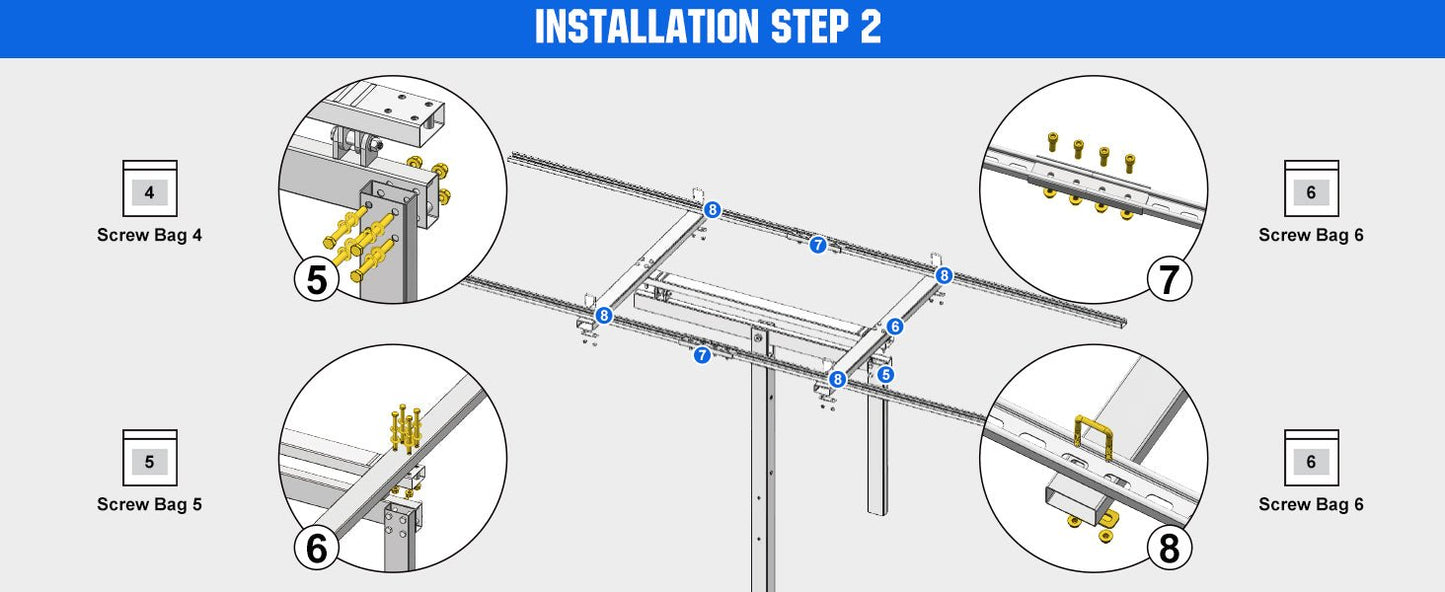 Single Axis Solar Tracker System - Mounting brackets - ECO - WORTHY