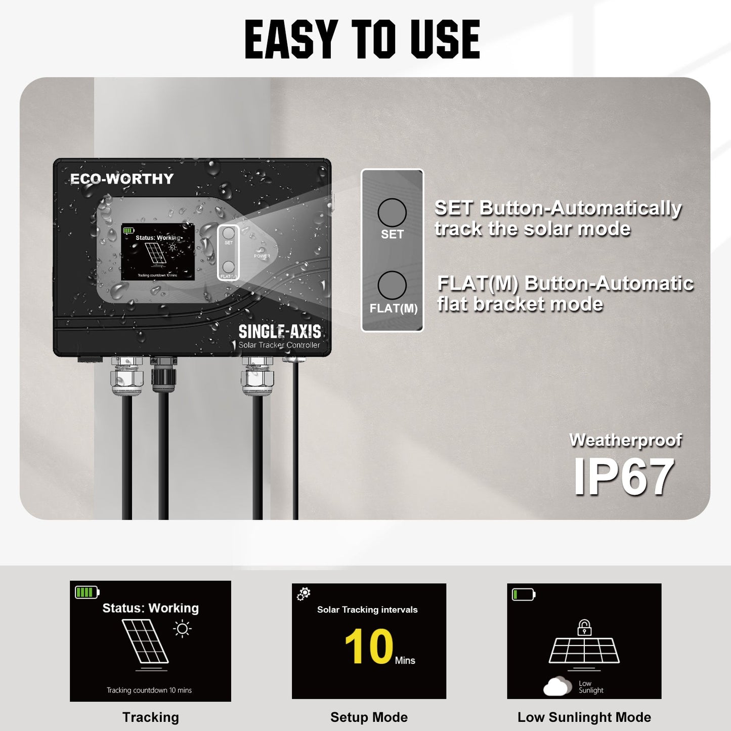 Single Axis Solar Tracker System - Mounting brackets - ECO - WORTHY