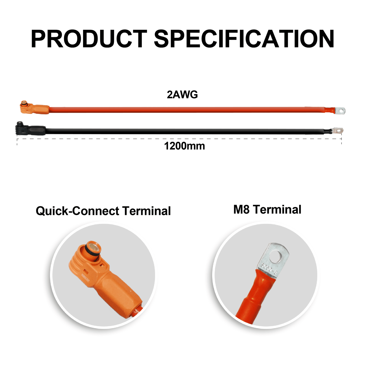 Quick - Connect Battery Interconnect Cable - wirings - ECO - WORTHY